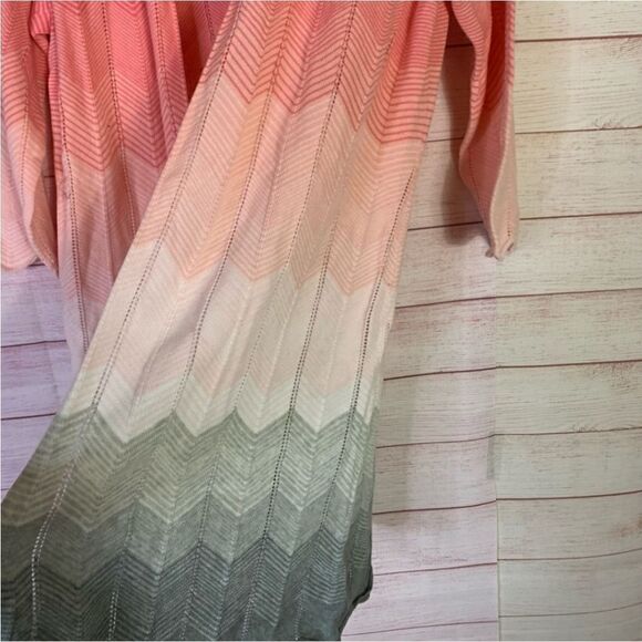 Coldwater Creek Open Front Ombré Chevron knit Cardigan - Picture 3 of 5